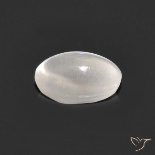 Sillimanite Cat's Eye Gemstone in 7.6 x 4.7 mm Size for Sale, Sillimanite Cat's Eye Stone in Very Light Grey Color