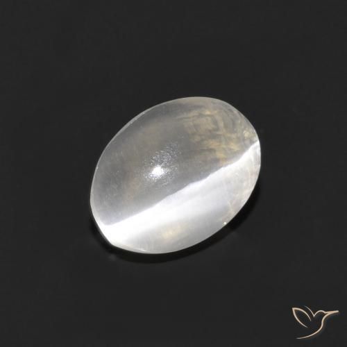 1.11ct Natural Very Light Grey Sillimanite Cat's Eye, Oval, Transparent