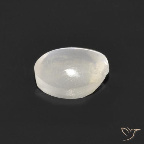 Sillimanite Cat's Eye Gemstone in 6.9 x 5.3 mm Size for Sale, Sillimanite Cat's Eye Stone in Very Light Grey Color