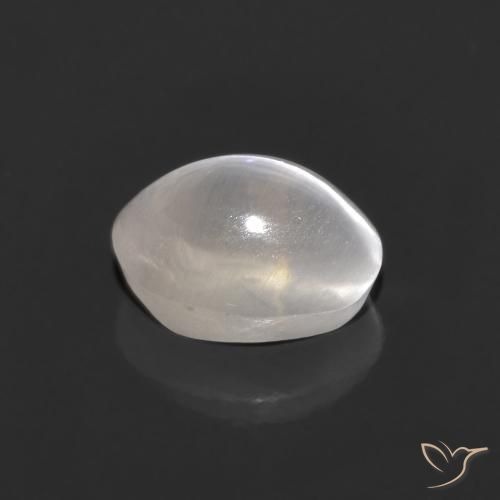 Sillimanite Cat's Eye Gemstone in 7.2 x 5.2 mm Size for Sale, Sillimanite Cat's Eye Stone in Very Light Grey Color