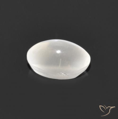 Sillimanite Cat's Eye Gemstone in 6.7 x 4.3 mm Size for Sale, Sillimanite Cat's Eye Stone in Very Light Grey Color