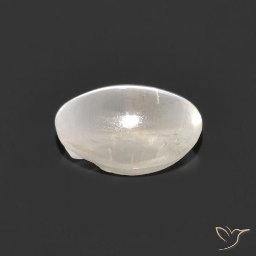 Sillimanite Cat's Eye Gemstone in 7.8 x 5.5 mm Size for Sale, Sillimanite Cat's Eye Stone in Very Light Grey Color