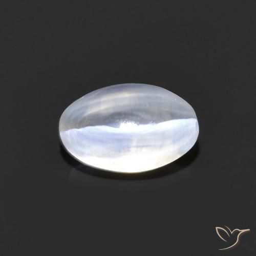 1.20ct Natural Very Light Grey Sillimanite Cat's Eye, Oval, Transparent