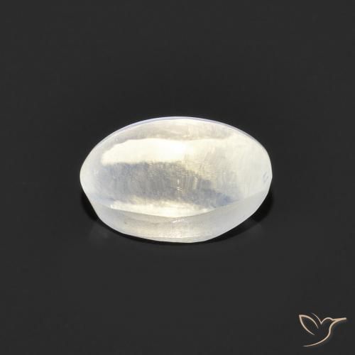 Sillimanite Cat's Eye Gemstone in 7 x 4.5 mm Size for Sale, Sillimanite Cat's Eye Stone in Very Light Grey Color