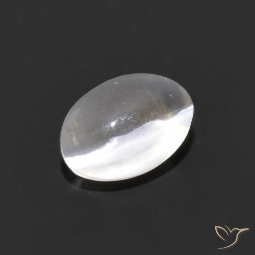 1.05ct Natural Very Light Grey Sillimanite Cat's Eye, Oval, Transparent