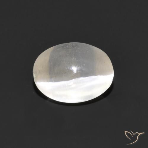 1.41ct Natural Very Light Grey Sillimanite Cat's Eye, Oval, Transparent