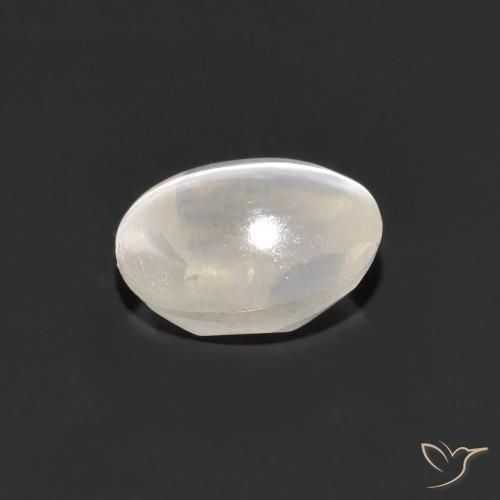 Sillimanite Cat's Eye Gemstone in 7.3 x 5.5 mm Size for Sale, Sillimanite Cat's Eye Stone in Very Light Grey Color