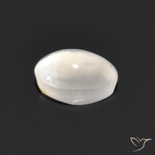 Sillimanite Cat's Eye Gemstone in 6.7 x 4.1 mm Size for Sale, Sillimanite Cat's Eye Stone in Very Light Grey Color
