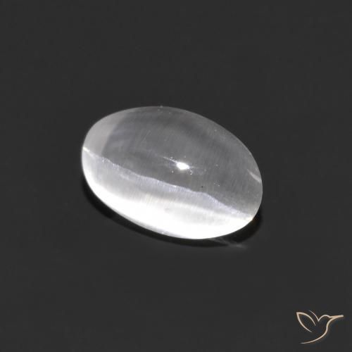 0.95 ct Gray Sillimanite Cat's Eye Stone, Natural Sillimanite Cat's Eye in Oval Cabochon Shape for Sale
