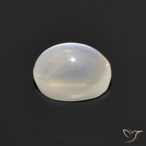 Sillimanite Cat's Eye Gemstone in 6.6 x 5 mm Size for Sale, Sillimanite Cat's Eye Stone in Very Light Grey Color