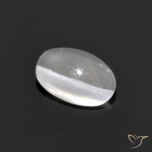0.77 ct Gray Sillimanite Cat's Eye Stone, Natural Sillimanite Cat's Eye in Oval Cabochon Shape for Sale