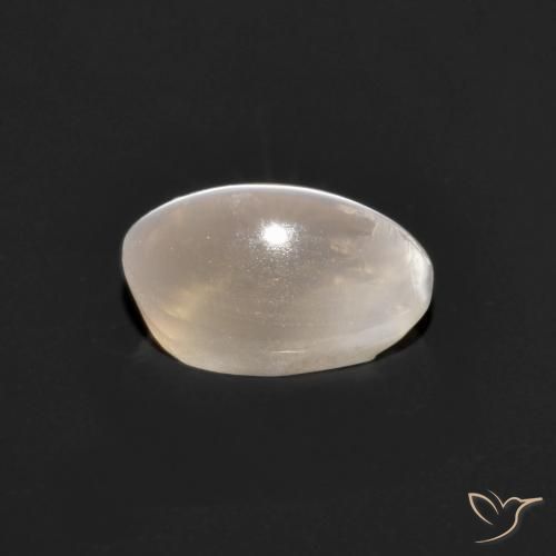 Sillimanite Cat's Eye Gemstone in 7.6 x 4.8 mm Size for Sale, Sillimanite Cat's Eye Stone in Very Light Grey Color