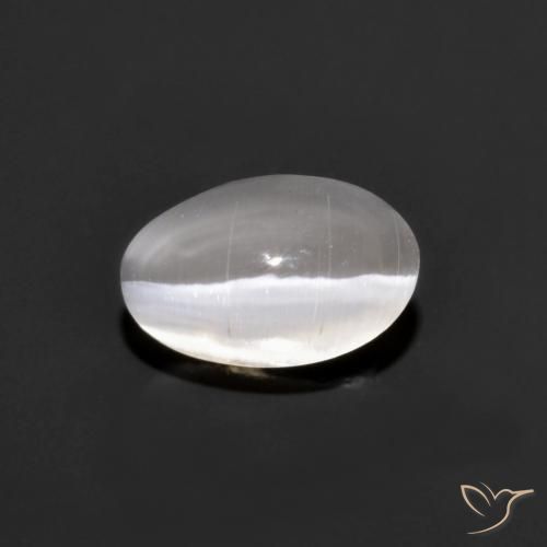 1.14 ct Gray Sillimanite Cat's Eye Stone, Natural Sillimanite Cat's Eye in Oval Cabochon Shape for Sale