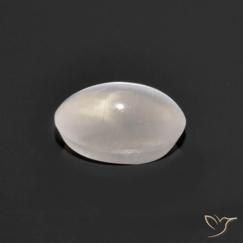 Sillimanite Cat's Eye Gemstone in 7 x 4.5 mm Size for Sale, Sillimanite Cat's Eye Stone in Very Light Grey Color