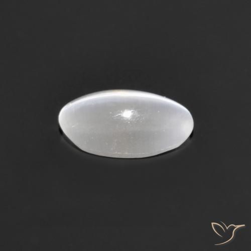 Sillimanite Cat's Eye Gemstone in 7.4 x 4.5 mm Size for Sale, Sillimanite Cat's Eye Stone in Very Light Grey Color