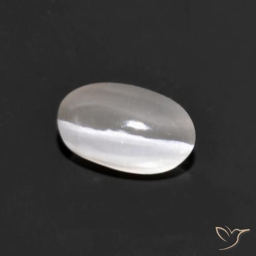 1.10 ct Gray Sillimanite Cat's Eye Stone, Natural Sillimanite Cat's Eye in Oval Cabochon Shape for Sale