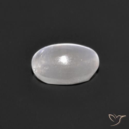 Sillimanite Cat's Eye Gemstone in 6.4 x 4.5 mm Size for Sale, Sillimanite Cat's Eye Stone in Very Light Grey Color