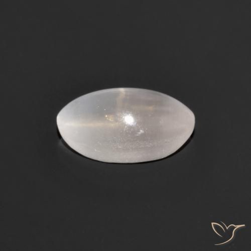 Sillimanite Cat's Eye Gemstone in 7.7 x 4.9 mm Size for Sale, Sillimanite Cat's Eye Stone in Very Light Grey Color