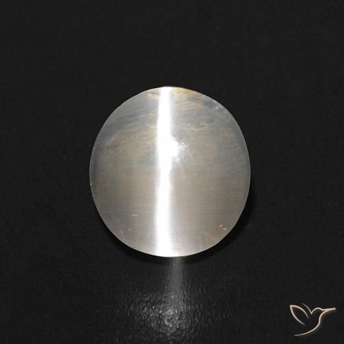 0.99ct Natural Warm White Sillimanite Cat's Eye, Oval, Transparent