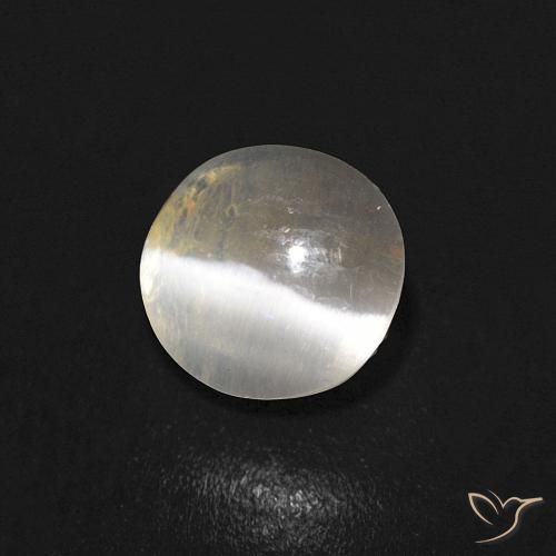 0.99 ct White Sillimanite Cat's Eye Stone, Natural Sillimanite Cat's Eye in Oval Cabochon Shape for Sale