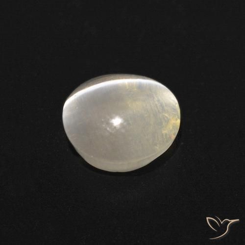 Sillimanite Cat's Eye Gemstone in 6 x 5.7 mm Size for Sale, Sillimanite Cat's Eye Stone in Warm White Color
