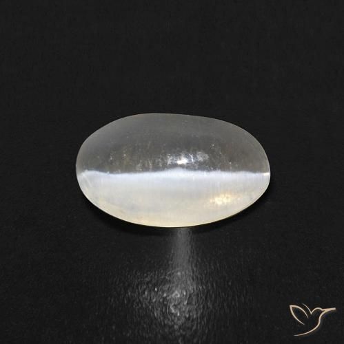 0.84ct Natural Warm White Sillimanite Cat's Eye, Oval, Transparent