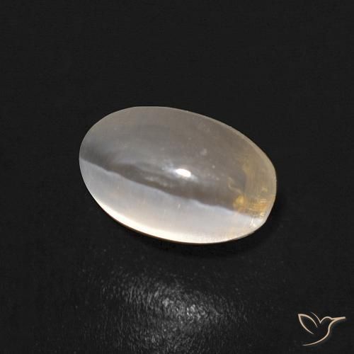1.10 ct White Sillimanite Cat's Eye Stone, Natural Sillimanite Cat's Eye in Oval Cabochon Shape for Sale