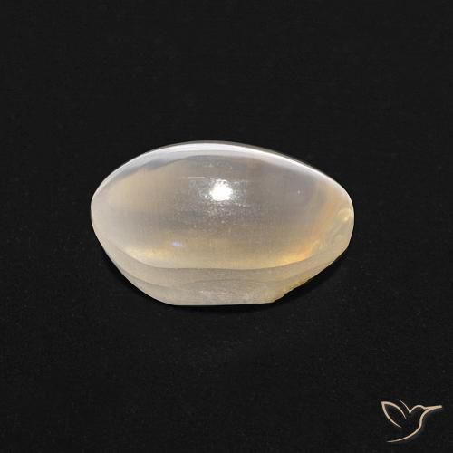 Sillimanite Cat's Eye Gemstone in 7.1 x 4.5 mm Size for Sale, Sillimanite Cat's Eye Stone in Warm White Color