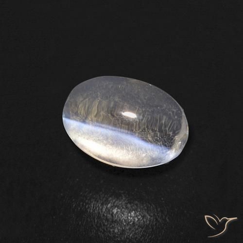 0.85 ct White Sillimanite Cat's Eye Stone, Natural Sillimanite Cat's Eye in Oval Cabochon Shape for Sale