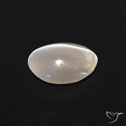 Sillimanite Cat's Eye Gemstone in 6.9 x 4.8 mm Size for Sale, Sillimanite Cat's Eye Stone in Warm White Color