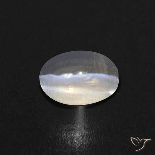 0.86ct Natural Warm White Sillimanite Cat's Eye, Oval, Transparent