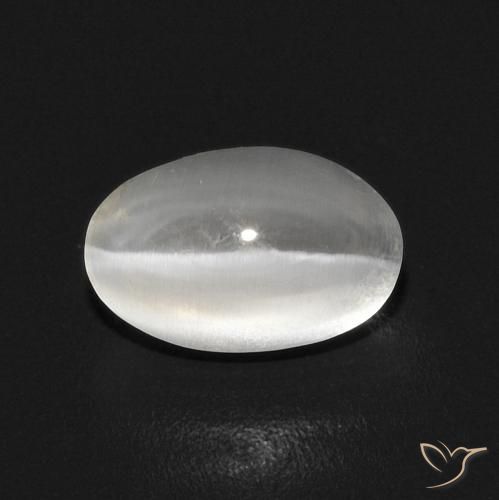 1.12ct Natural Warm White Sillimanite Cat's Eye, Oval, Transparent