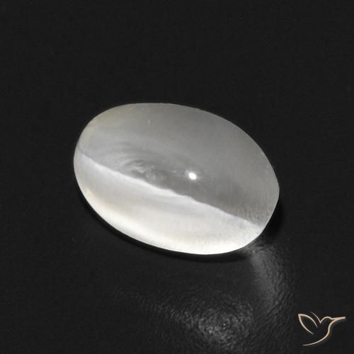 1.12 ct White Sillimanite Cat's Eye Stone, Natural Sillimanite Cat's Eye in Oval Cabochon Shape for Sale