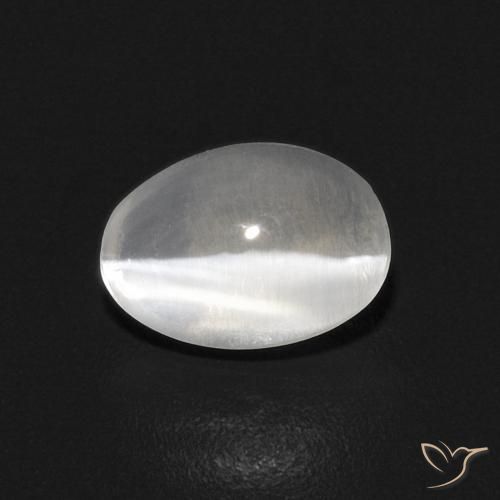 0.87ct Natural Warm White Sillimanite Cat's Eye, Oval, Transparent