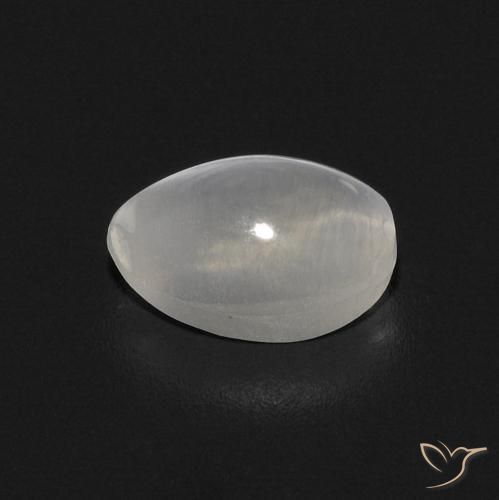 Sillimanite Cat's Eye Gemstone in 6.6 x 4.7 mm Size for Sale, Sillimanite Cat's Eye Stone in Warm White Color
