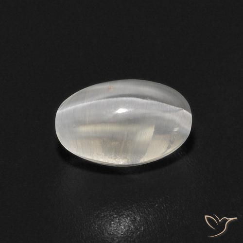 0.89ct Natural Warm White Sillimanite Cat's Eye, Oval, Transparent