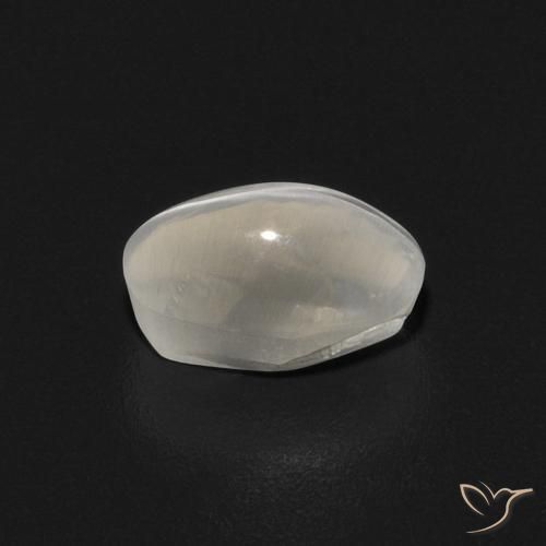 Sillimanite Cat's Eye Gemstone in 6.4 x 4.1 mm Size for Sale, Sillimanite Cat's Eye Stone in Warm White Color