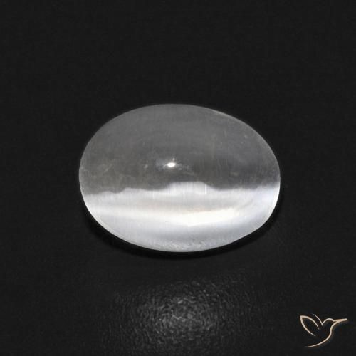 0.84 ct White Sillimanite Cat's Eye Stone, Natural Sillimanite Cat's Eye in Oval Cabochon Shape for Sale