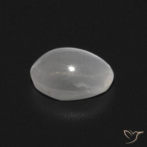 Sillimanite Cat's Eye Gemstone in 6.5 x 4.7 mm Size for Sale, Sillimanite Cat's Eye Stone in White Color