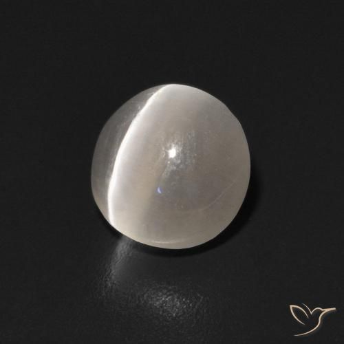 0.90 ct White Sillimanite Cat's Eye Stone, Natural Sillimanite Cat's Eye in Oval Cabochon Shape for Sale