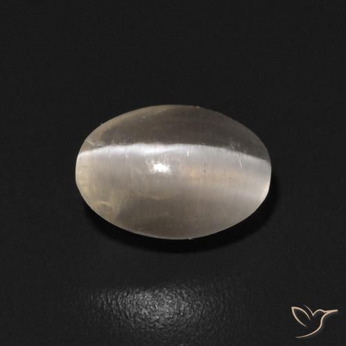0.81ct Natural Warm White Sillimanite Cat's Eye, Oval, Transparent