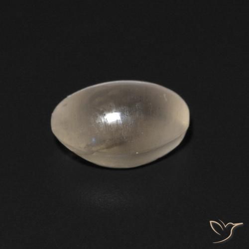 Sillimanite Cat's Eye Gemstone in 6.7 x 4.6 mm Size for Sale, Sillimanite Cat's Eye Stone in Warm White Color