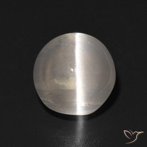 Oeil de chat ovale en sillimanite de 1,42 ct, 6,5 x 6,4 mm de Madagascar, Photo A