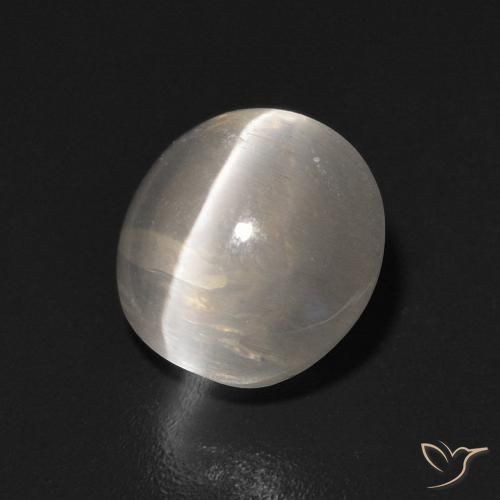 1.42 ct White Sillimanite Cat's Eye Stone, Natural Sillimanite Cat's Eye in Oval Cabochon Shape for Sale