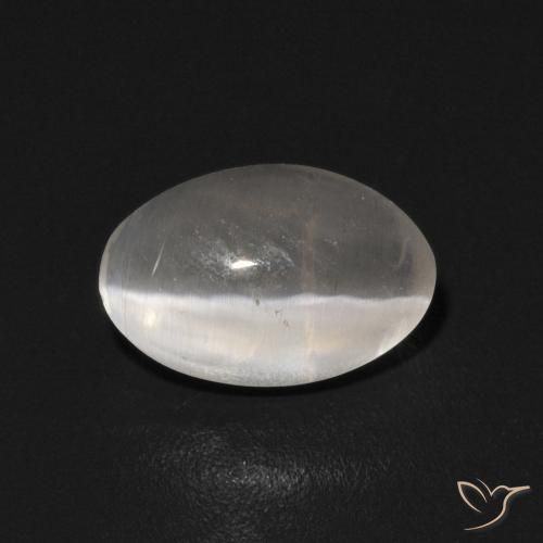 0.94ct Natural Warm White Sillimanite Cat's Eye, Oval, Transparent