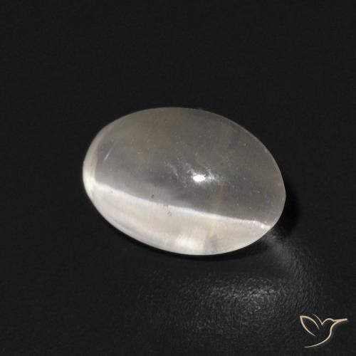 0.94 ct White Sillimanite Cat's Eye Stone, Natural Sillimanite Cat's Eye in Oval Cabochon Shape for Sale