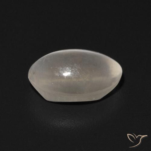 Sillimanite Cat's Eye Gemstone in 7.1 x 4.7 mm Size for Sale, Sillimanite Cat's Eye Stone in Warm White Color