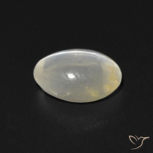 Sillimanite Cat's Eye Gemstone in 6.5 x 4.7 mm Size for Sale, Sillimanite Cat's Eye Stone in Warm White Color
