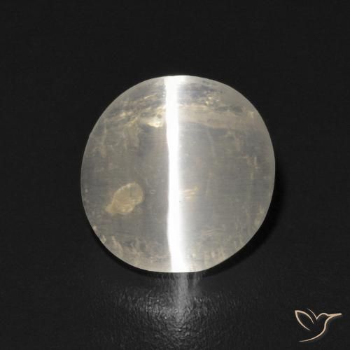 1.17ct Natural Warm White Sillimanite Cat's Eye, Oval, Transparent