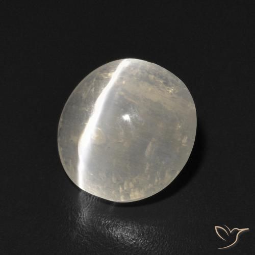 1.17 ct White Sillimanite Cat's Eye Stone, Natural Sillimanite Cat's Eye in Oval Cabochon Shape for Sale